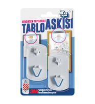 Kendinden Yapışkanlı Tablo Çerçeve Saat Askısı 2 adet 3 kg taşır