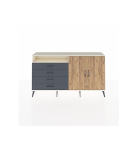 Arges Konsol 3 Raflı 4 Çekmeceli 2 Kapaklı 176x30x99 Aytaşı-Çam/Antrasit
