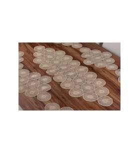 Amerikan Servis Supla Ve Runner Set 6 Kişilik Nakışlı 7 Parça Çeyizlik Takımı (Bej)