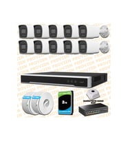 Provzen Hikvision 10 Kameralı 4MP IP Hibrit ColorVu Güvenlik Kamerası Mikrofonlu  Olay Anında bildirim