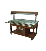 Atalay ASSB-04 Saladbarlar Orta Tip Ahşap Kaplama GN 1/1 x 4 - 230 V