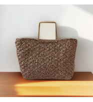 BYEhandmade El Yapımı Rosegold Renk Metalik El Çantası