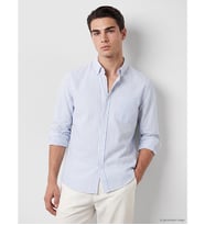 LCWAIKIKI Classic Beyaz Regular Fit Çizgili Oxford Erkek Gömlek