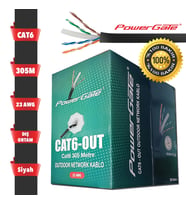 Powergate Cat6-out-copper, Outdoor (dış Mekan), Polietilen, 23awg 0.57mm, Utp, Cat6, %100 Bakır Kabl