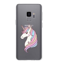 Samsung Galaxy S9 Kapak Unicorn Tasarımlı Şeffaf Silikon Kılıf