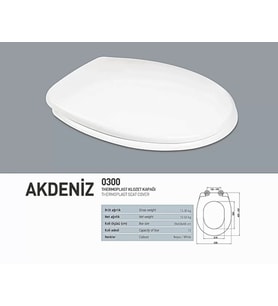 NKP AKDENİZ NORMAL KAPANAN  KLOZET KAPAĞI ( THERMOPLAST )
