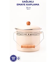 Mood Ahşap Detaylı Emaye Yoğurt/Bakliyat Bakracı(20Cm-3 Litre-Tüm Ocaklarla Uyumlu)