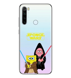 Redmi Note 8 Uyumlu Sunger Bob Star Wars Desenli Şeffaf Telefon Kılıfı