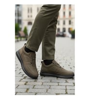 Dr.Flexer 252070 Hakiki Deri Ortopedik Haki Nubuk Erkek Günlük Ayakkabı (Açık Haki)