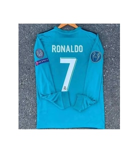 R. Madridd 2017/18 Sezonu Cristiano Ronaldo Röveşata Nostalji Forması (UZUN KOL)
