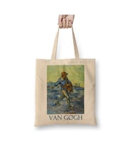 The Sower By Vincent Van Gogh Bez Çanta Uzun Saplı Alışveriş Çantası Plaj Çantası (Beyaz)