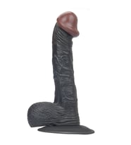 Hızlı Express Realistik 20 CM Vantuzlu Gerçekçi Siyah Siyahi Yapay Dildo Penis