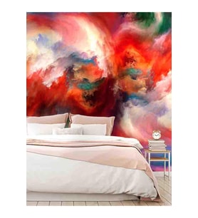 Dreamwall 3D Modern Mermer Duvar Desenli Silinebilir Tekstil Duvar Kağıdı (Çok Renkli)