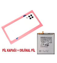 Tkgz Samsung Galaxy A22 (4G) Arka Pil Batarya Kapağı + PİL (Kamera Lensli) BEYAZ