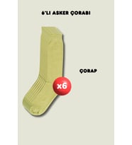 6'lı Çorap Askerlik Seti - Temel ve Bedelli Askerlik Malzemeleri (Haki)