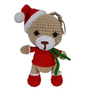 Yılbaşı Dilek Ayıcığı Amigurumi Organik Anahtarlık Oyuncak