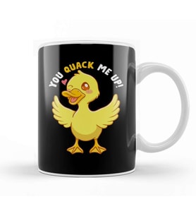 You Quack Me Up! Adorable Duckling Crack Me Up Pun Kupa Bardak Porselen