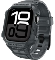 Apple Watch 46mm Seri 11/10 ile Uyumlu Kılıf & Kordon Kayış Rugged Armor Pro 2 Dark Gray - ACS10504