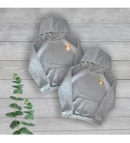 Sevgili Çift Sevimli Hayvan Baskılı Hediye 2'li Gri Oversize Sweatshirt