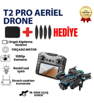 T2 Pro Drone 4K Üç Kameralı GPS WiFi FPV 360° Engel Algılama Büyük Ekran Kumandalı Katlanabilir Drone