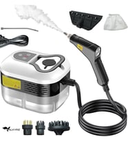 Valkyrie El Tipi Buharlı Temizleyici 2500W Basınçlı Yüksek Isı, Çoklu Başlık Aparatlı Derinlemesine Hijyenik Temizlik (Beyaz)