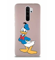 Xiaomi Redmi Note 8 Pro Soft Premier Kapak Donald Duck-D Tasarımlı Silikon Kılıf - Pudra (Şeffaf)