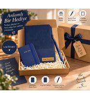 Kişiye Özel Tasarım Hediye Seti - Tarihsiz Ajanda Not Defteri ve İsimli Tükenmez Kalem - Momento - Sevgiliye, Aileye, Doğum Günü, Yıl Dönümü, Anneler Günü & Babalar Günü Hediyesi