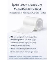 İpek Flaster 10 cm x 5 m Medikal Sabitleme Bandı Hipoalerjenik Yapışkanlı Cerrahi Flaster