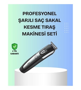 Mey İthalat® Kuaför Tipi Şarjlı Saç ve Sakal Kesme Makinesi Güçlü Motorlu