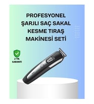 Mey İthalat® Kuaför Tipi Şarjlı Saç ve Sakal Kesme Makinesi Güçlü Motorlu