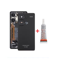 Redmi Note 13 Pro 4G Arka Kapak - Arka Pil Batarya Kapağı Kamera Lensli + B7000 Yapıştırcı - 2312fPCA6G Uyumlu (Siyah)