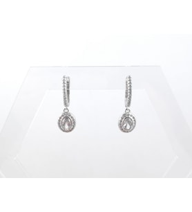 Oval Tasarım Gümüş Küpe 925 Ayar