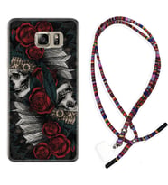 Samsung S7 Edge S20 Fe Plus Ultra S21 S22 Kılıf Boyun Asklı Rasta Silikon Skull Rose 1673