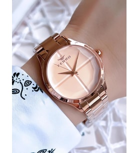 Ferro Rose Gold Renk 3 Atm Suya Dayanıklı Çelik Kordon Özel Tasarım Kadın Kol Saati BFL21250AWT-C4