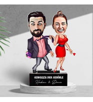 Kişiye Özel Hiçbir Yere Bırakmam Sevgiliye Hediye Karikatürlü Biblo
