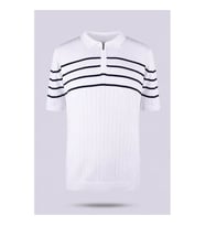 Trender 18204 Yarım Patlı Beyaz-Lacivert Erkek Polo Yaka T-shirt 26YGT3000007