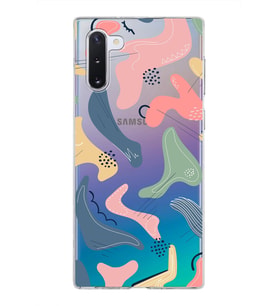 Samsung Galaxy Note 10 Kapak Abstract Tasarımlı Şeffaf Silikon Kılıf
