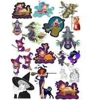 Cadı Sticker Set 6 20 Parça Telefon, Tablet, Defter, Laptop Sticker