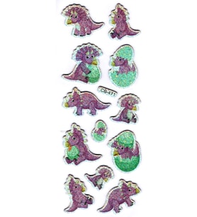 Sticker Kabartmalı Sticker Defter Planlayıcı Etiket (cb471) 16x7 cm- Mor Dinozor