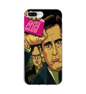 Iphone 7 PLUS - 8 PLUS Uyumlu Michael Scott Fight Club Tasarımlı Şeffaf Telefon Kılıfı