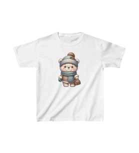 Unisex Çocuk Baskılı T-Shirt - Beyaz