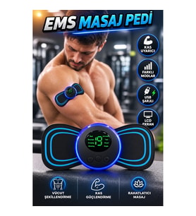 EMS Elektronik Kas Uyarıcı Masaj Pedi – LCD Ekranlı, Ayarlanabilir Modlu ve USB Şarjlı