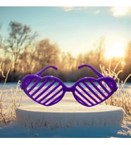 CHRİSTMAS PARTY PURPLE GLASSES KALPLİ MOR PARTİ GÖZLÜĞÜ MOR PANJUR GÖZLÜK MOR YILBAŞI PARTİ GÖZLÜĞÜ
