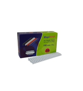 Mapibind Spiral Plastik 135 - 150 Sayfa 100 16 MM Beyaz (100 Lü Paket)