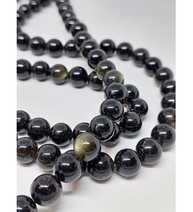 Golden & Siyah Obsidyen Taşı Dizi 10mm