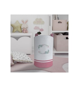 MEKTA HOME BEBEK VE ÇOCUK ODASI Çiçek Desenli Oyuncak Sepeti
