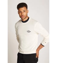 Tommy Hilfiger GRAPHIC  COTTON CREW Erkek Beyaz Kazak MW0MW38336Z00