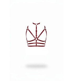 Mulvxbrf Brf02 Bordo Göğüs Harness Deri Çok Bantlı Halka Detaylı - Brf235 (Mulvix)