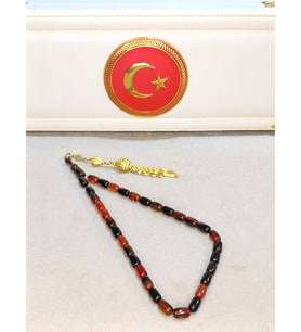 ATEŞ KEHRİBAR TESBİH USTA YAPIMI KAPSÜL KESİM