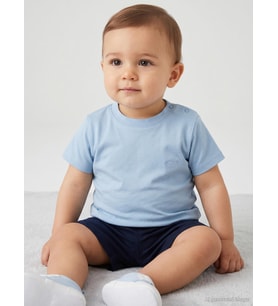 Civil Baby Balık Nakışlı 6-18 Ay Tişört - Mavi